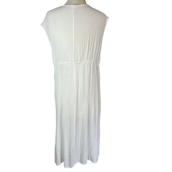 Kona Soul Swim Cover-up Large White Midi Slits V neck Elastic Waist - Picture 4 of 13